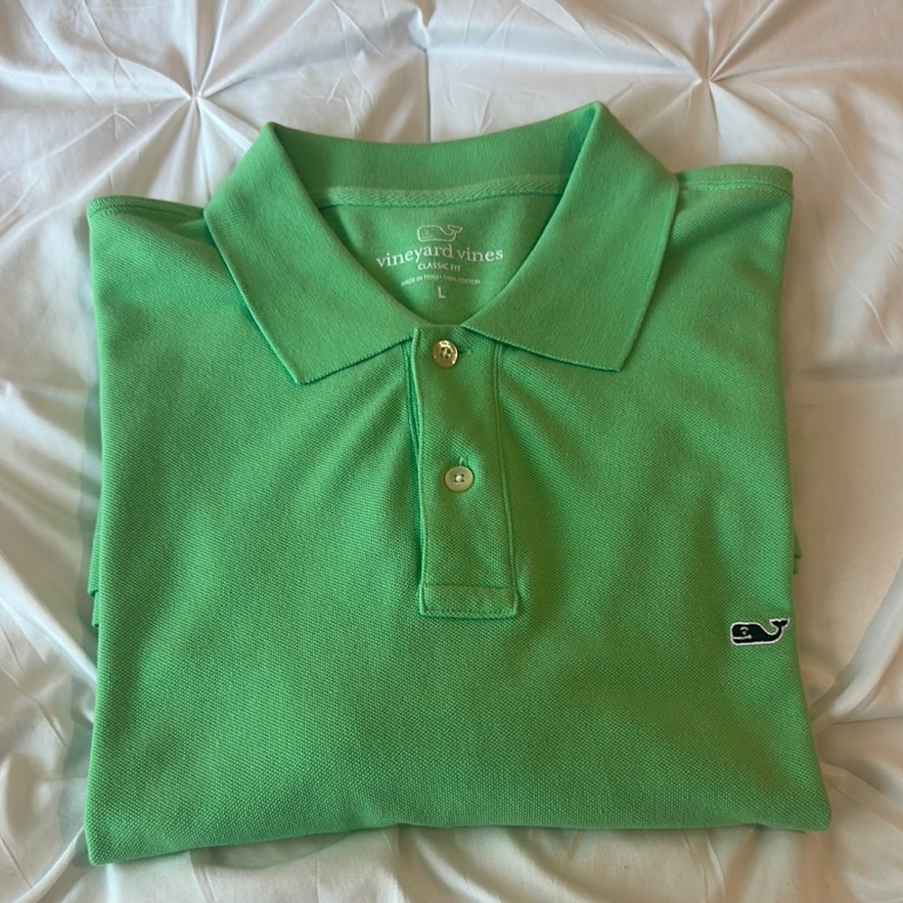 Vineyard Vines Green Polo Shirt Classic Style - Picture 5 of 5